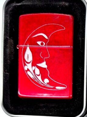 Candy Apple Red Moon Zippo Lighter